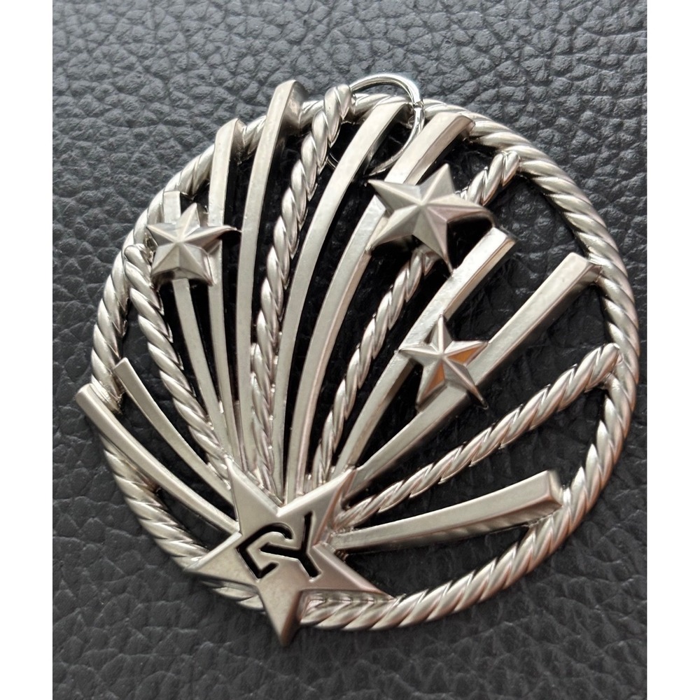 DY 2021 Shooting Star Christmas Ornament Silver Tone Celestial Holiday Decor